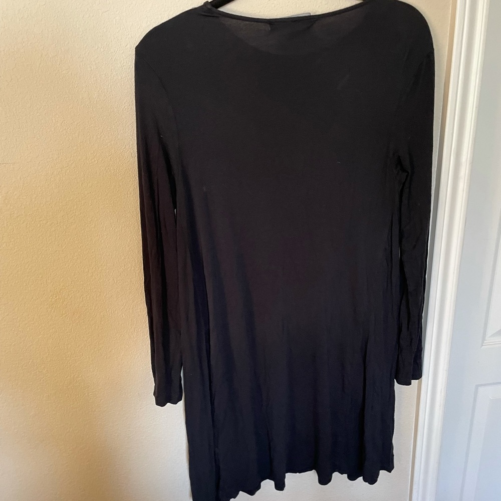 Black long sleeve flowy dress